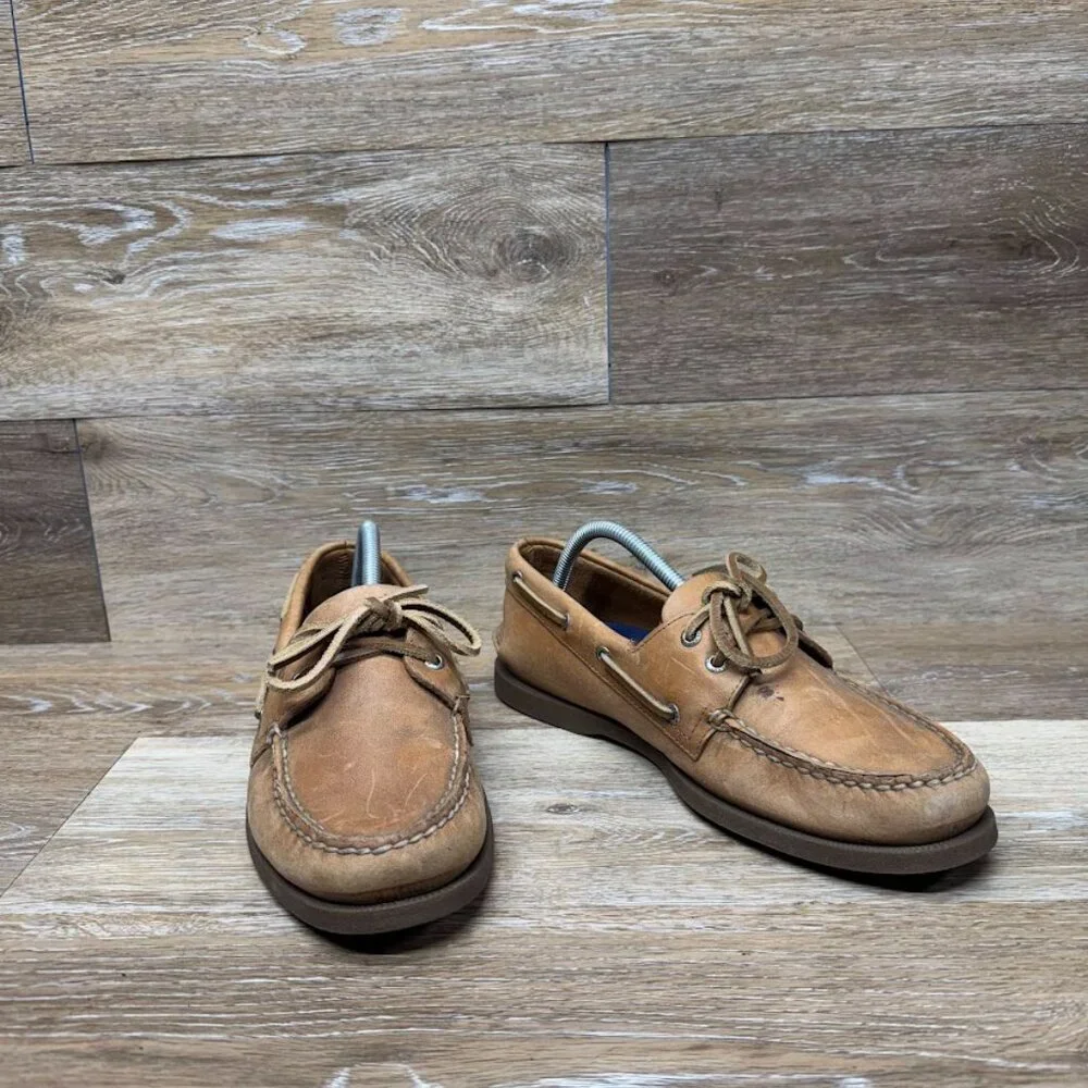 Sperry Top Sider Original 2 Eye Brown Leather Boat Shoe Men's Size 10D